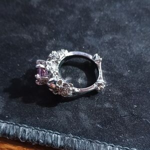 Elegant Silver and Purple Women's Ring